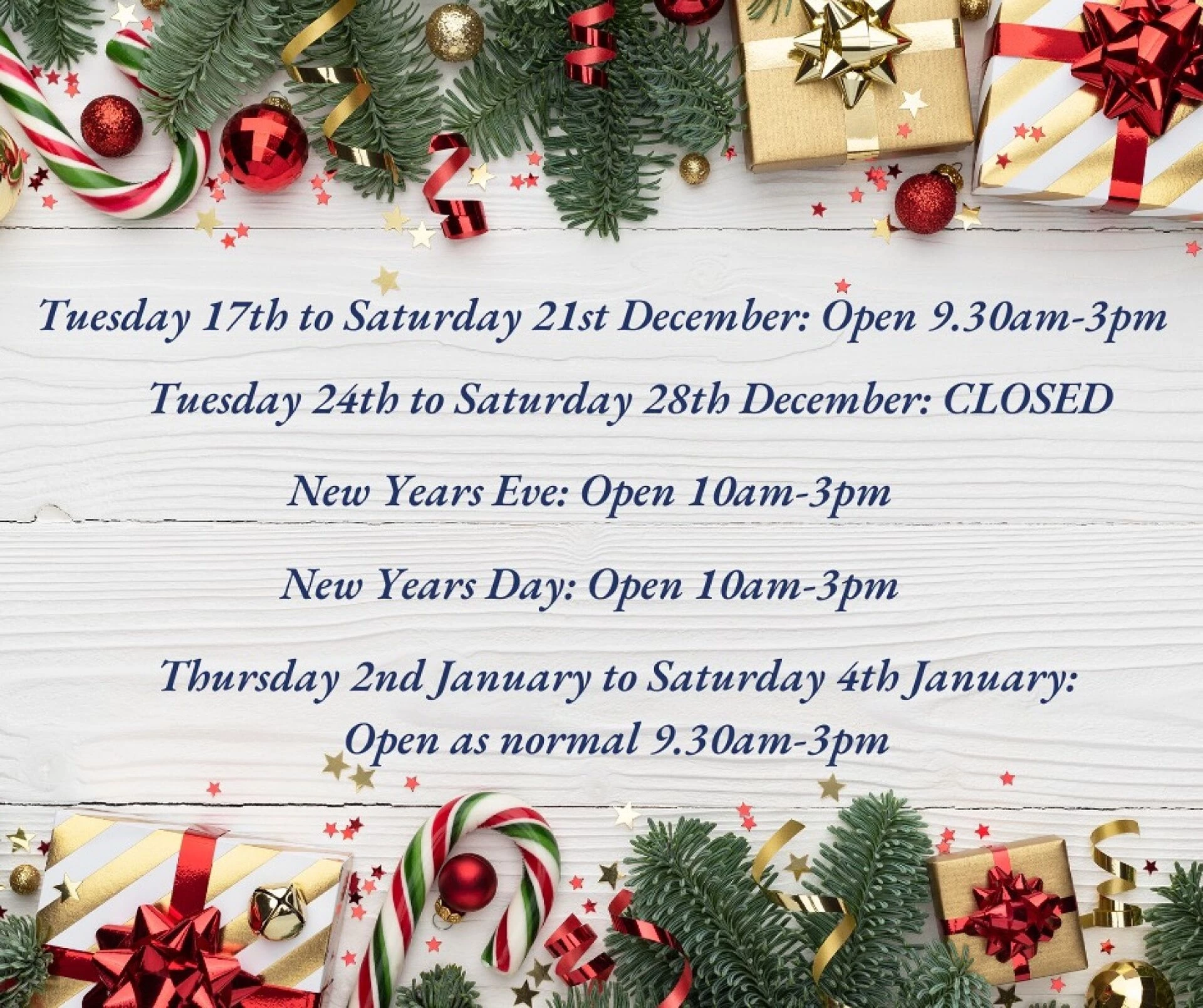 christmas opening hours 20242