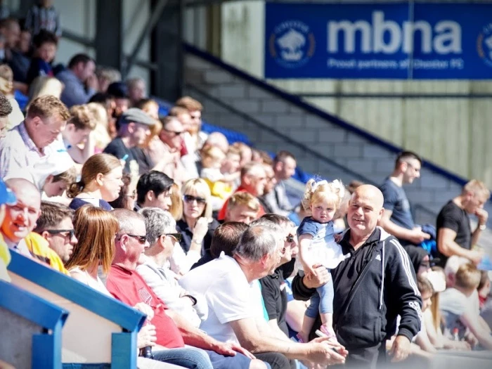 crowd basking in the sunshire