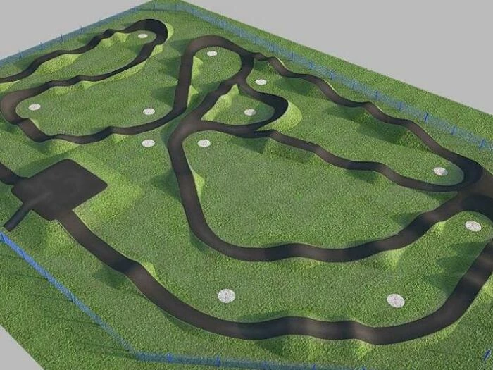 design for a complex pump track layout