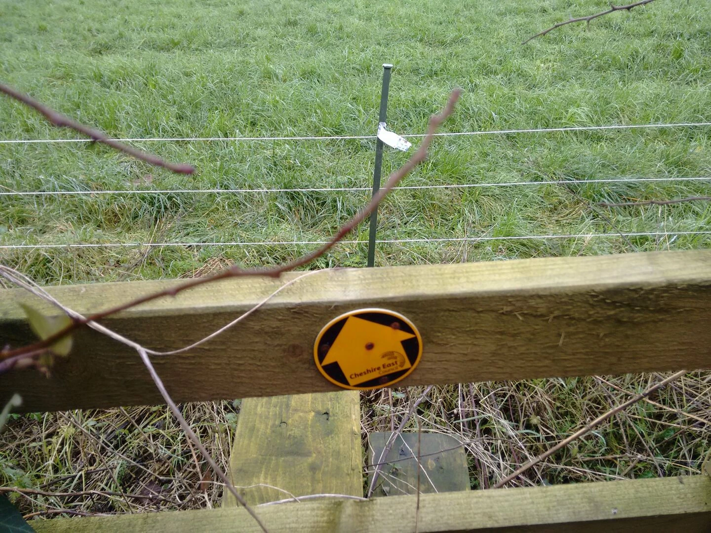 electric fence on footpath