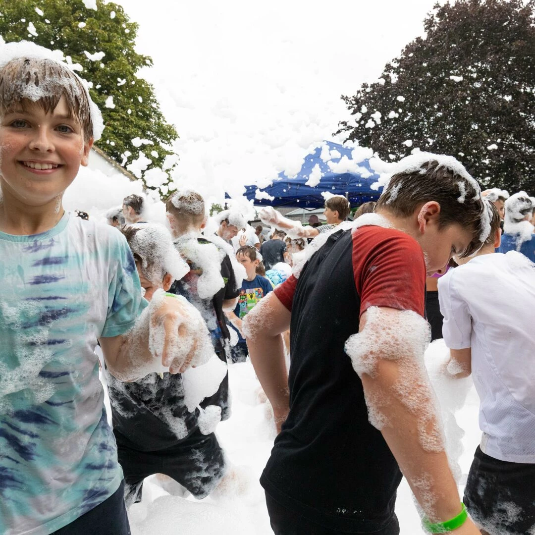 foam party  marking start of summer holidays