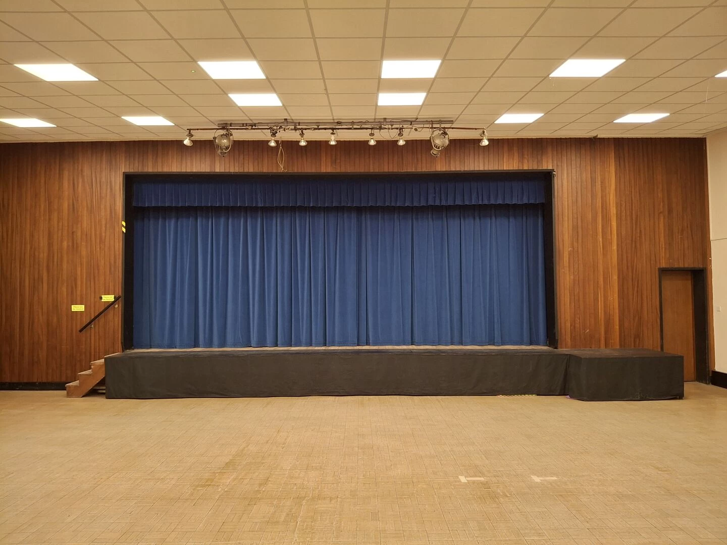 hall and stage at staveley methodist church