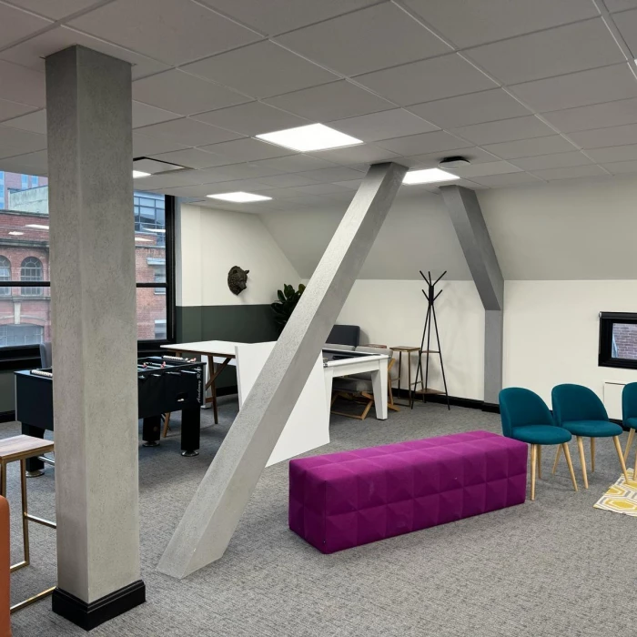 informal meeting area at accenture offices in leeds