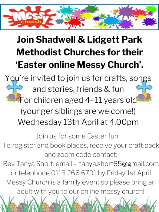 join shadwell  lidgett park methodist churches for their 39easter online messy church39