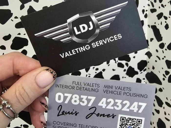 ldj valeting services  business card