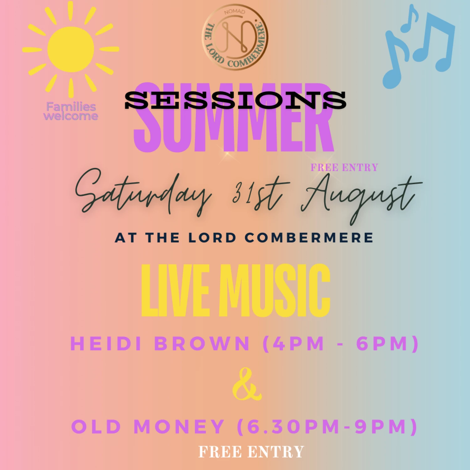 Live Music at the Lord Combermere