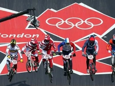 london 2012 olympic bmx track bikers