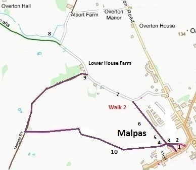 malpas tour  walk 2 map