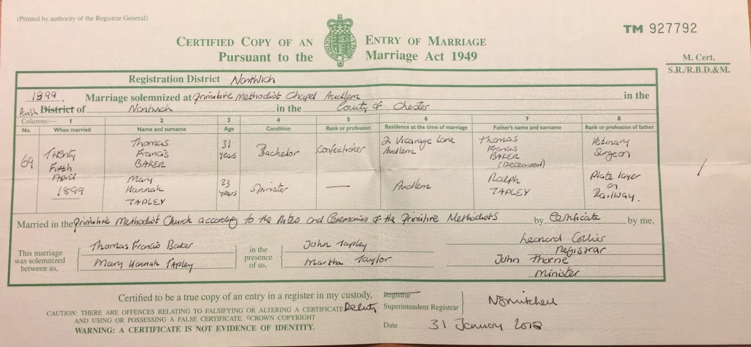 marriage certificate