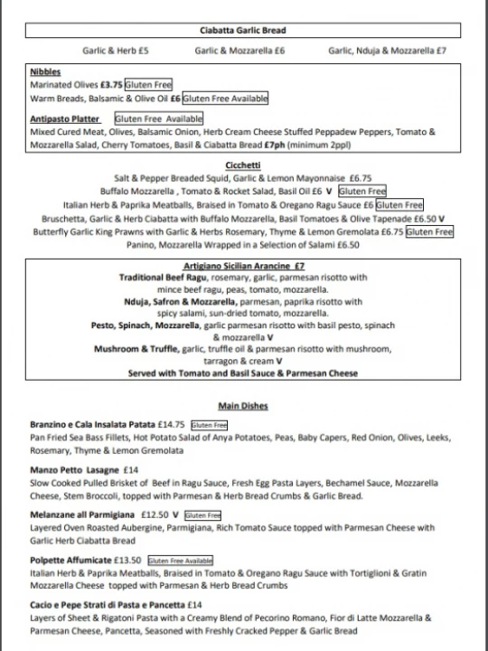 menu