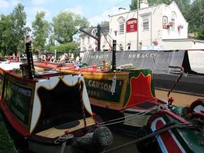 narrow boats at the shroppie fly july 2011