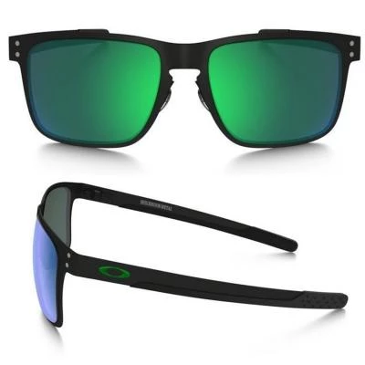 oakley holbrook metal in matte black with jade iridium lenses oo412304