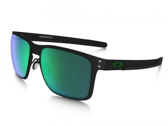 oakley holbrook metal in matte black with jade iridium lenses oo412304