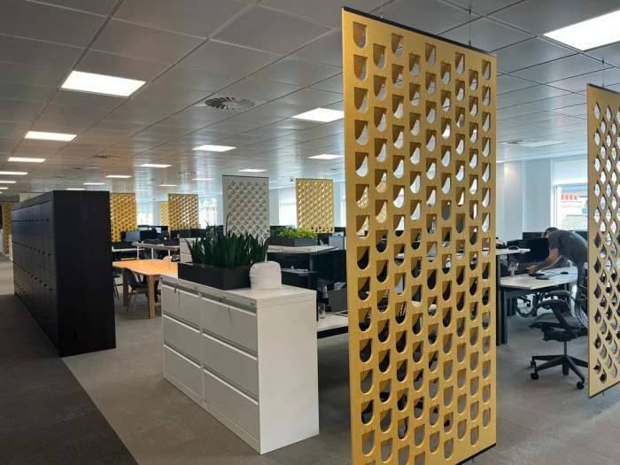 office space partitions and desks after commercial fitout in leeds