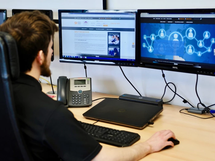 office worker at computer