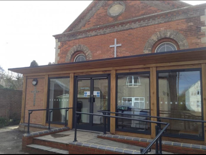 outside church
