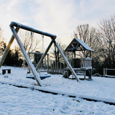 playground in snow