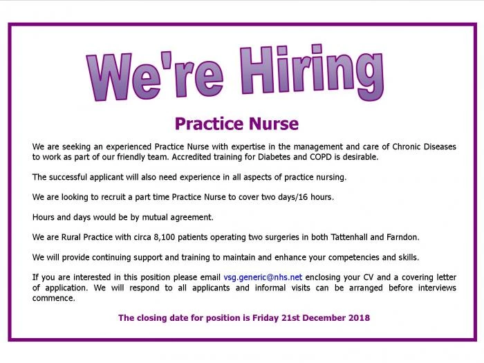 practice nurse advert lanscape dec 2018
