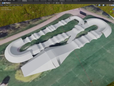 pump track design with 3d model