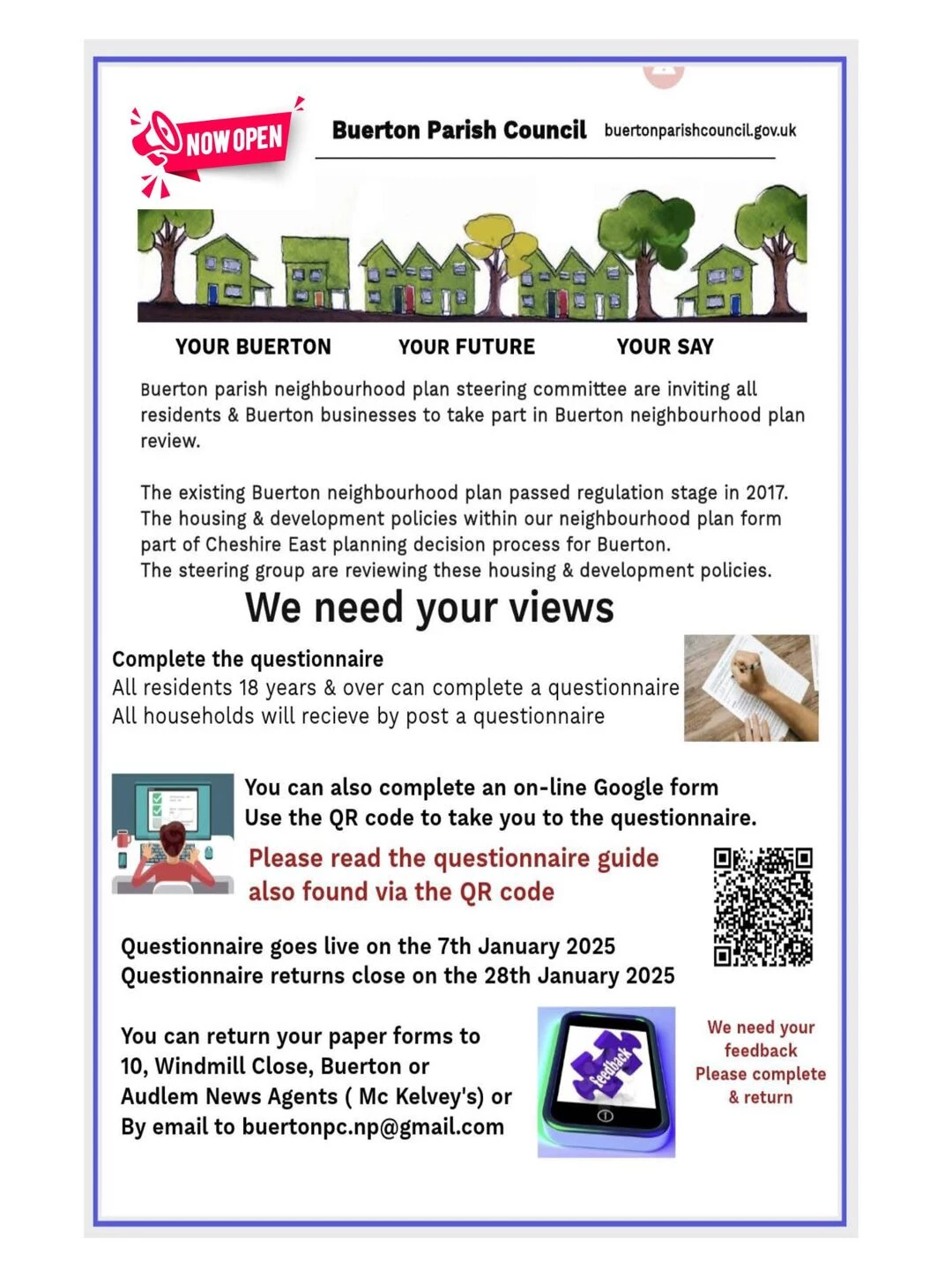 questionnaire flyer notice board 1