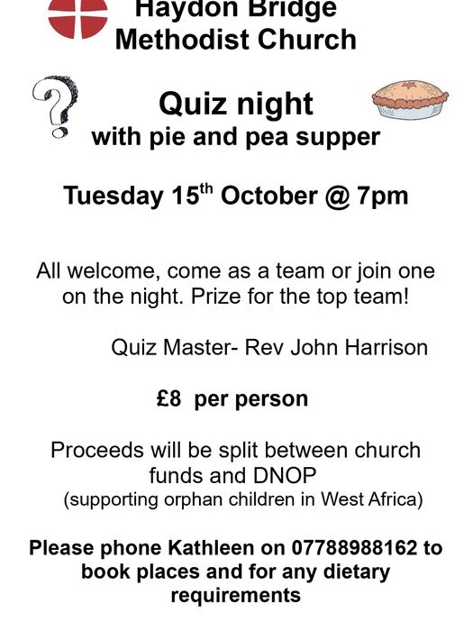 quiz night haydon bridge methodist church
