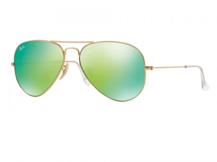 rayban aviator in matte gold with mirror green lenses rb3025 11219