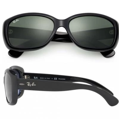 rayban jackie ohh in black with crystal green lenses rb4101 601
