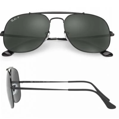 rb356100258shot2 rayban 39the general39 black with green polarised lenses