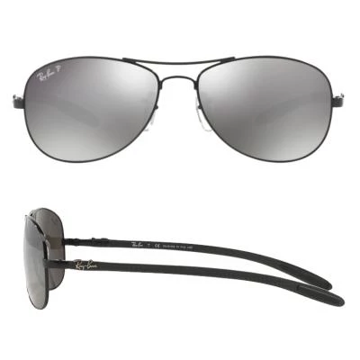 rb8301002k7shot2 rayban carbon fibre black  grey mirror polarised