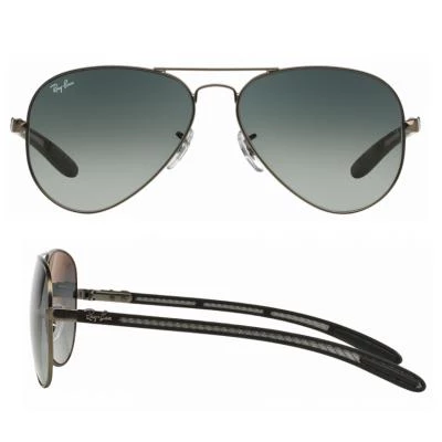 Ray Ban RB8307 Carbon Fibre sunglasses Gunmetal Grey Gradient Lenses