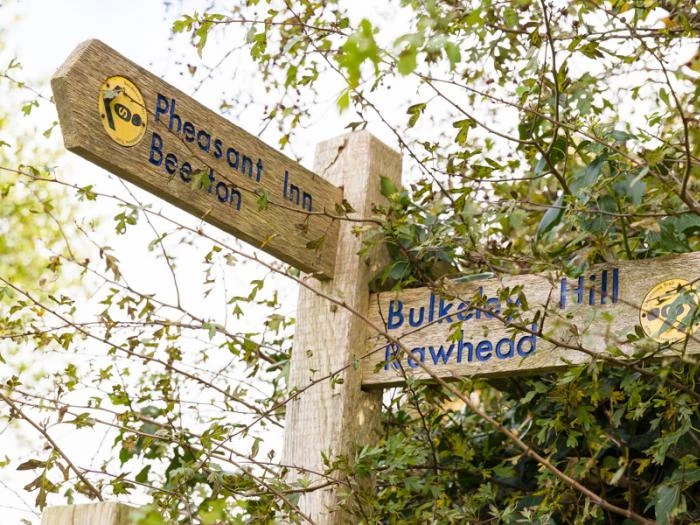 sandstone ridge   sandstone trail sign