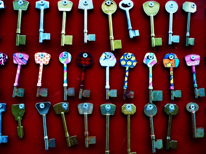 selection of coloured keys