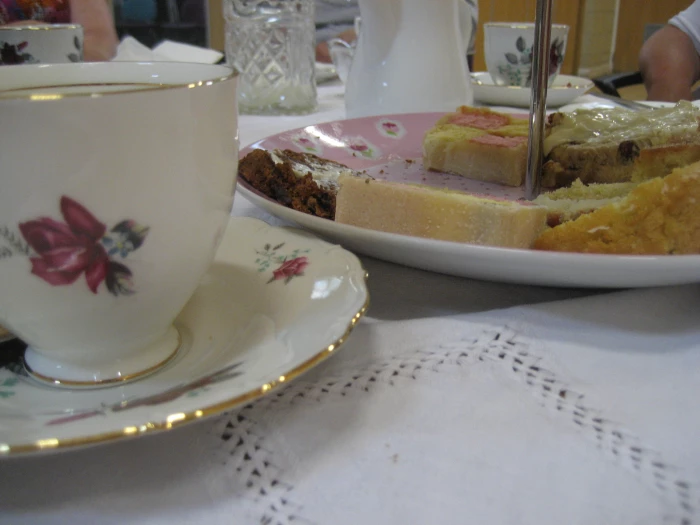 tea cup  cake close up