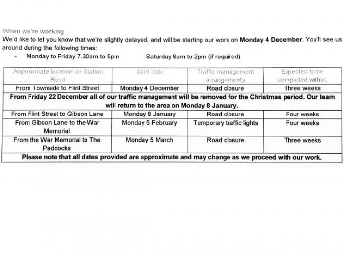 thames waterstation rd work schedule