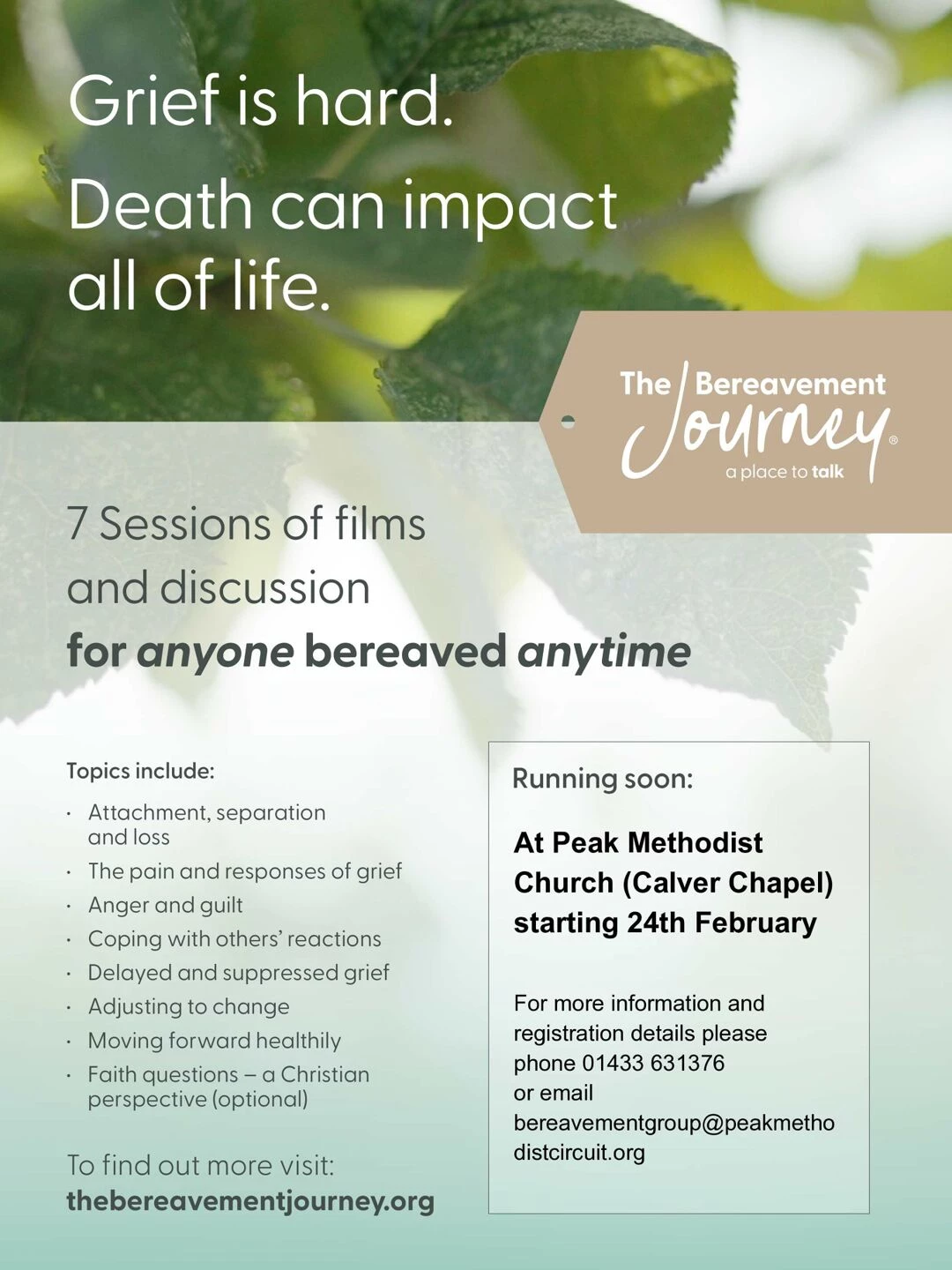 the bereavement journey poster feb 25 2 1