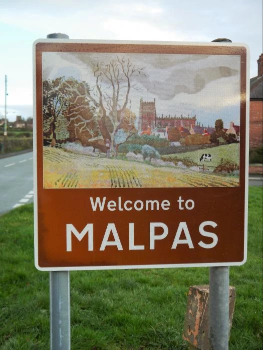 the village boundary sign