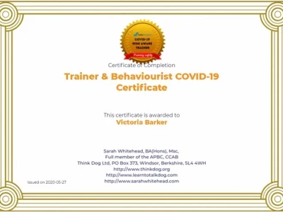 trainer and behaviourist certificate