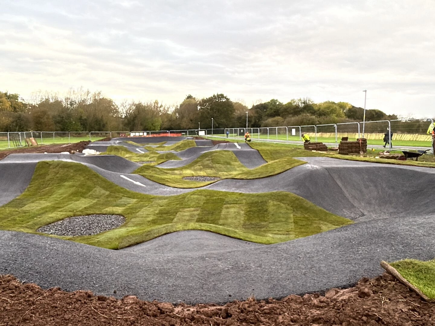 turf laying at battenhall park pump track