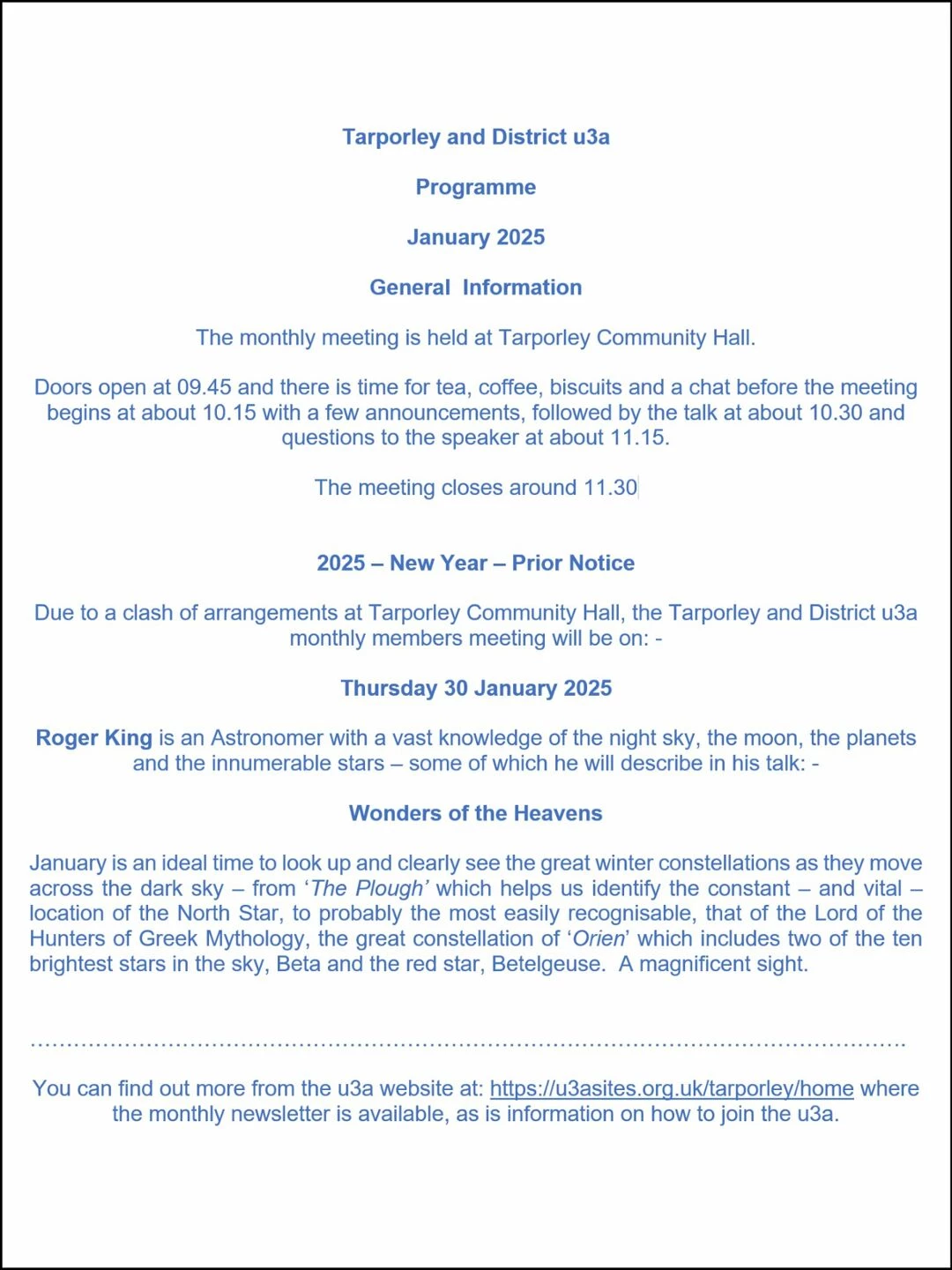 u3a press release  january 2024