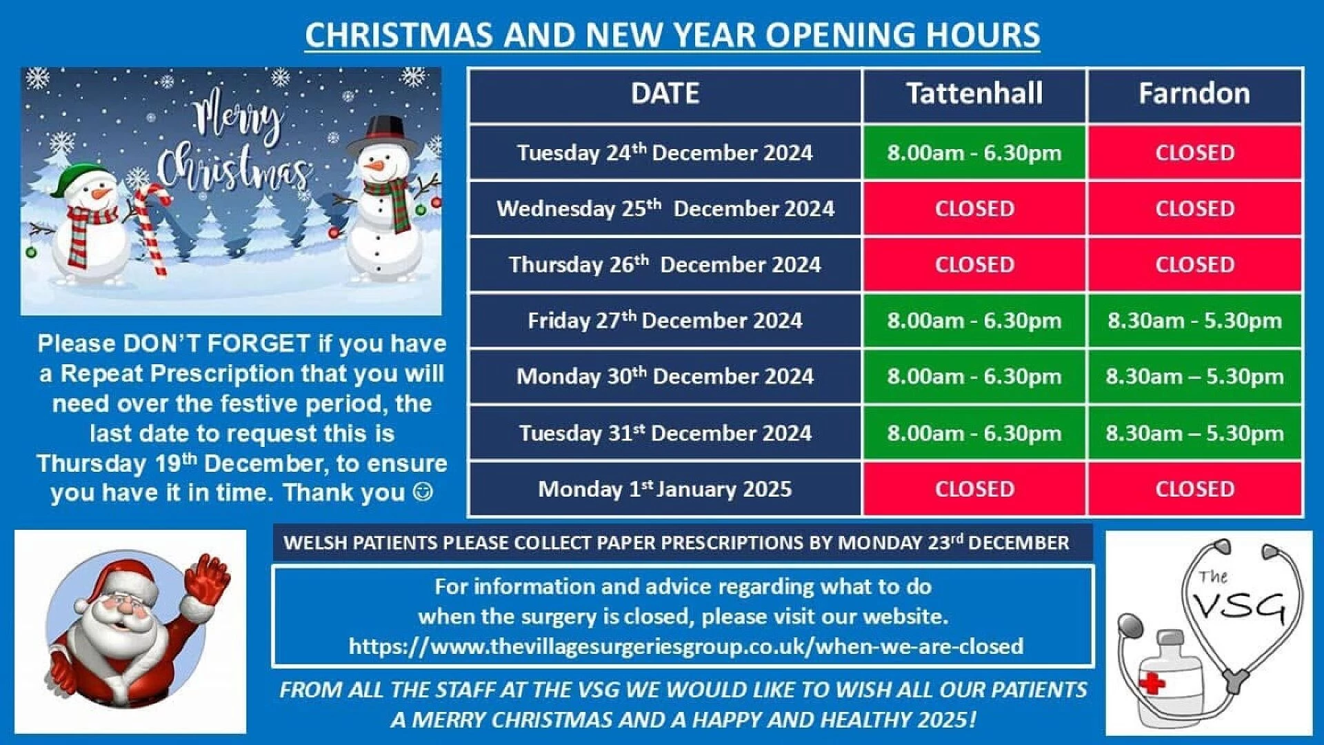 vsg christmas opening