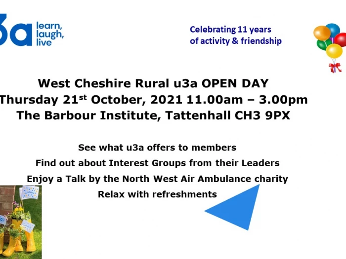 west cheshire rural u3a poster 2