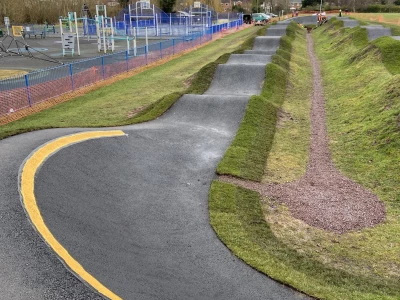white wickets bmx pump track bend