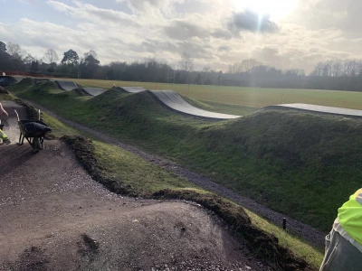 white wickets bmx pump track rollers