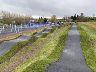 white wickets bmx pump track view