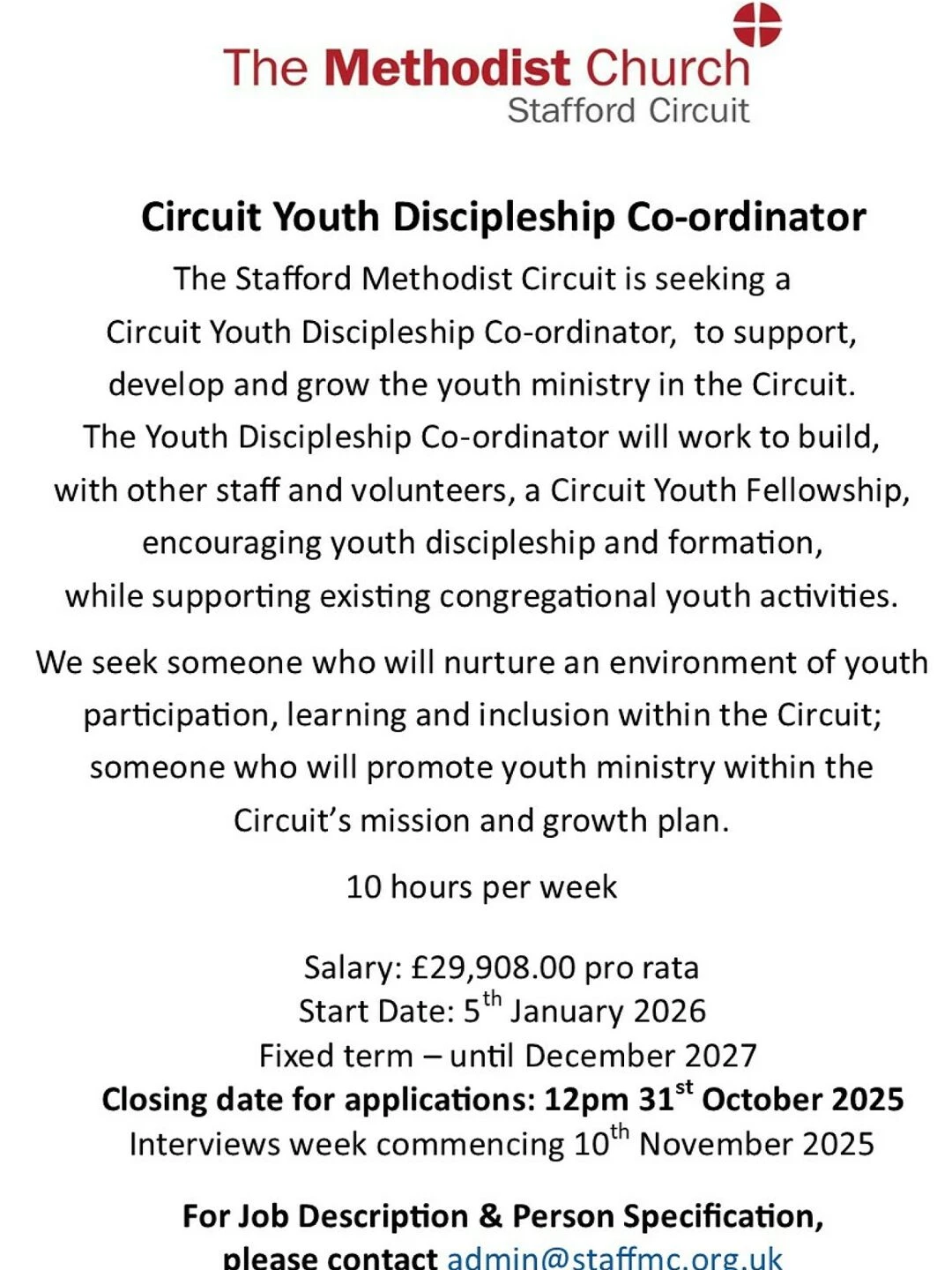 youth discipleship coordinator